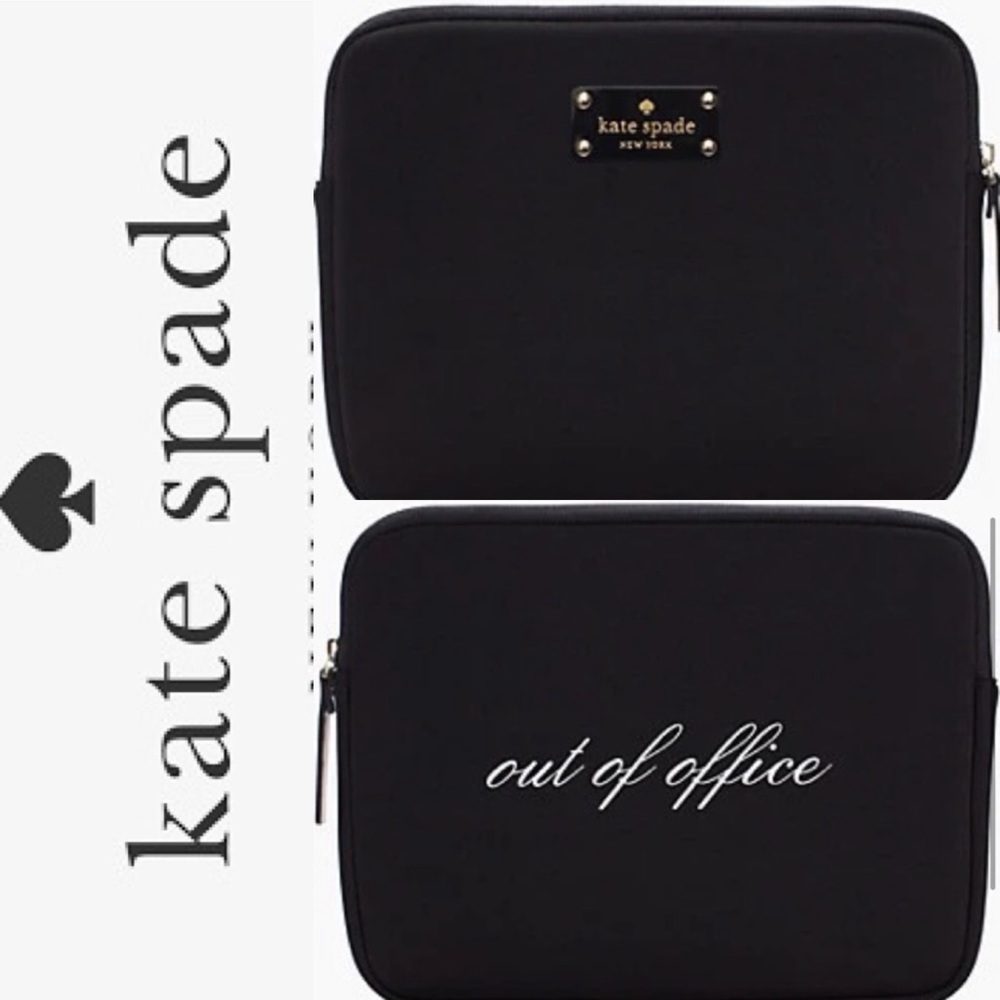 Kate spade iPad sleeve out of office pencil case case bag zip black stationery